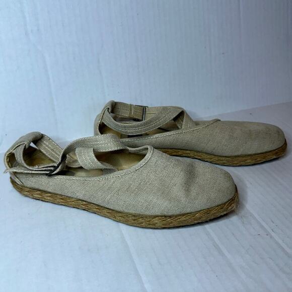 Keds Size 7.5 Women's Tan Vacation Canvas Criss Cross Strappy Espadrilles Casual - Picture 5 of 7